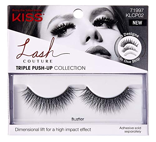 KISS Lash Couture TRIPLE PUSH-UP COLLECTION, Dimensional Lift for High Impact Effect, Adhesive Sold Separately, Bustier