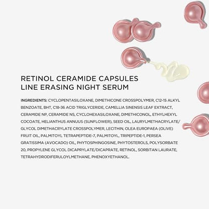 Elizabeth Arden Retinol Ceramide Capsules Line Erasing Night Serum, Anti-Aging Serum for Fine Lines and Wrinkles, Suitable for All Skin Types, 90 pc