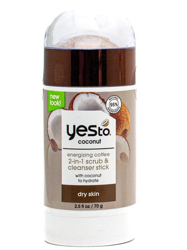 Yes to Coconut Energizing Coffee Scrub & Cleanser Stick  2 fl oz