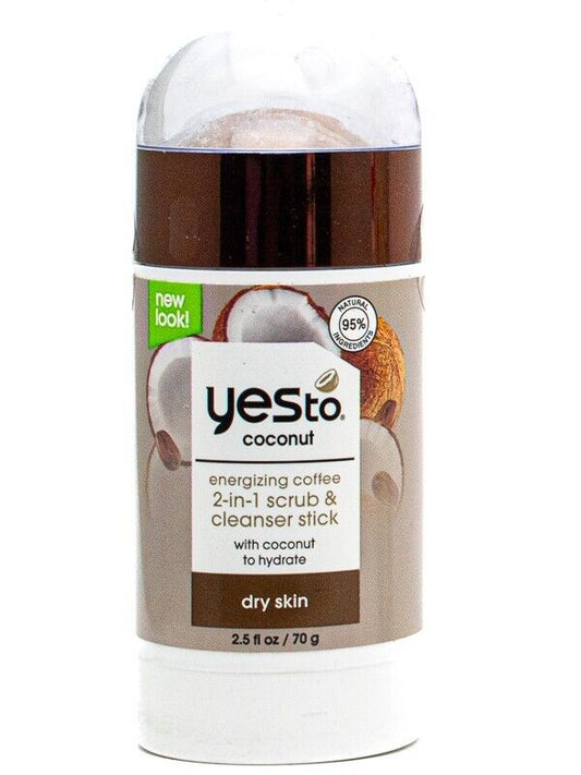 Yes to Coconut Energizing Coffee Scrub & Cleanser Stick  2 fl oz
