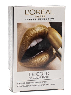 L'Oreal Color Riche LE GOLD 24 Karat Gold Infused Lipstick, Set of 3