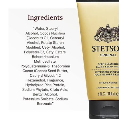 SCENT BEAUTY STETSON Personal Care Face & Beard Moisturizer Facial Moisturizer for Men - Cream for Face & Beard - 5 oz - 3 Pack - Original Fragrance