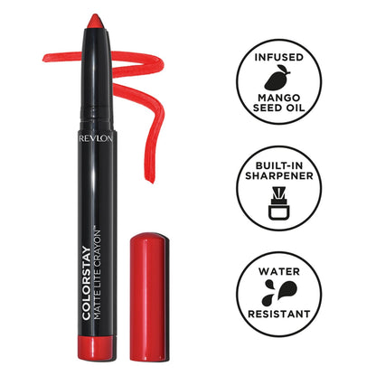 Revlon ColorStay Matte Lite Crayon Lightweight Lipstick, 009 Ruffled Feathers