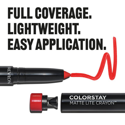Revlon ColorStay Matte Lite Crayon Lightweight Lipstick, 009 Ruffled Feathers