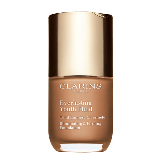 Clarins Everlasting Youth Fluid Foundation | Anti-Aging, Medium To Full Coverage | Illuminates, Smoothes and Visibly Firms | Satin Finish | Contains Plant Extracts With Skincare Benefits | 1 Fl Oz