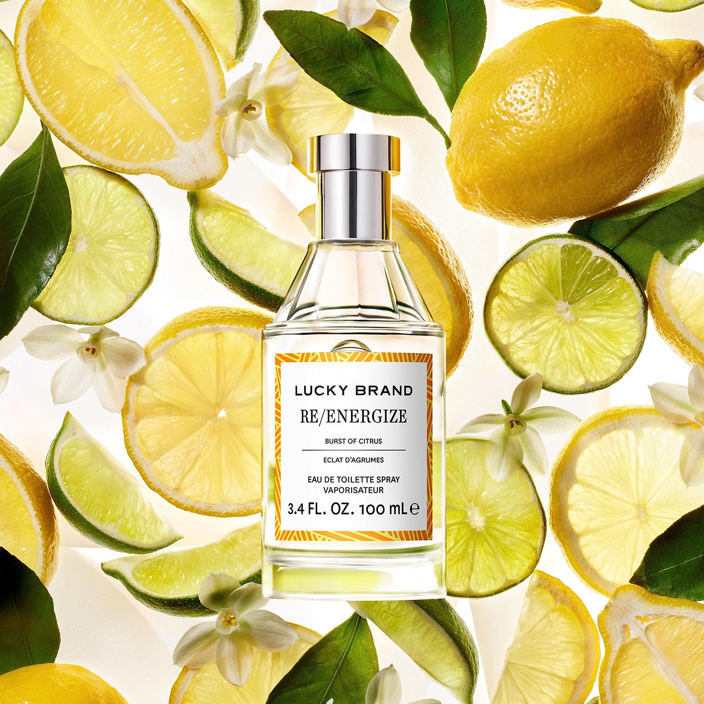 Lucky Brand RE/ENERGIZE  Burst of Citrus Eau de Toilette 3.4 Oz