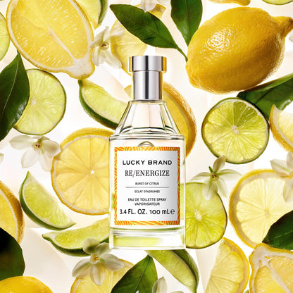 Lucky Brand RE/ENERGIZE  Burst of Citrus Eau de Toilette 3.4 Oz