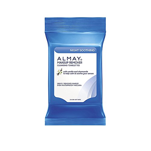 Almay  Makeup Remover Cleansing Towelettes with Vanilla and Chamomille Cream ,  25 soft-wipes, 7.4x7.2"