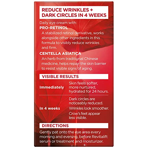 L'Oreal Paris Revitalift Anti-Wrinkle +Firming Eye Cream Moisturizer .5 Oz.