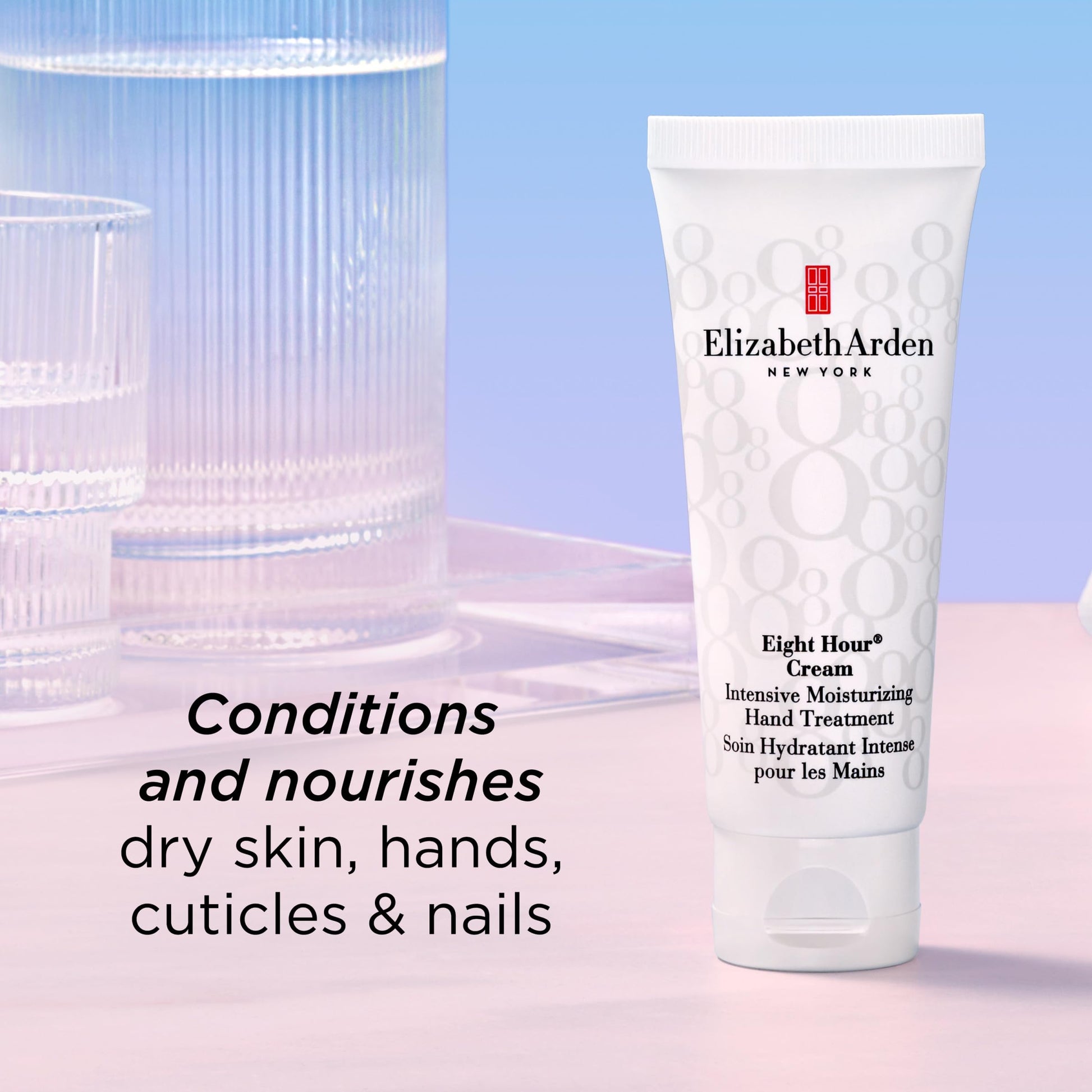 Elizabeth Arden Eight Hour Cream Intensive Moisturizing Hand Treatment, Travel Size Moisturizer, Rich Lotion for Dry, Cracked Skin, Non-Greasy, 2.3 oz
