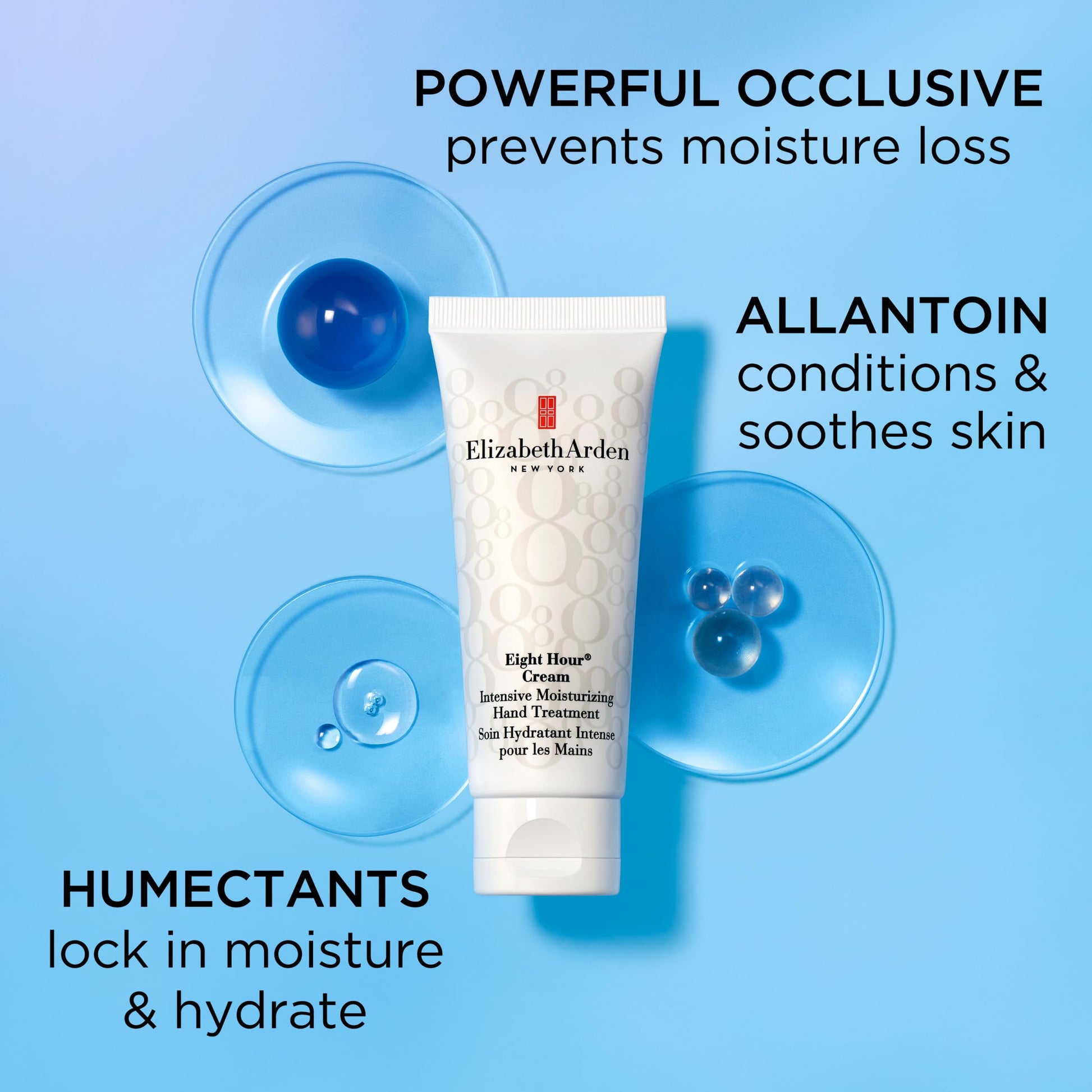 Elizabeth Arden Eight Hour Cream Intensive Moisturizing Hand Treatment, Travel Size Moisturizer, Rich Lotion for Dry, Cracked Skin, Non-Greasy, 2.3 oz
