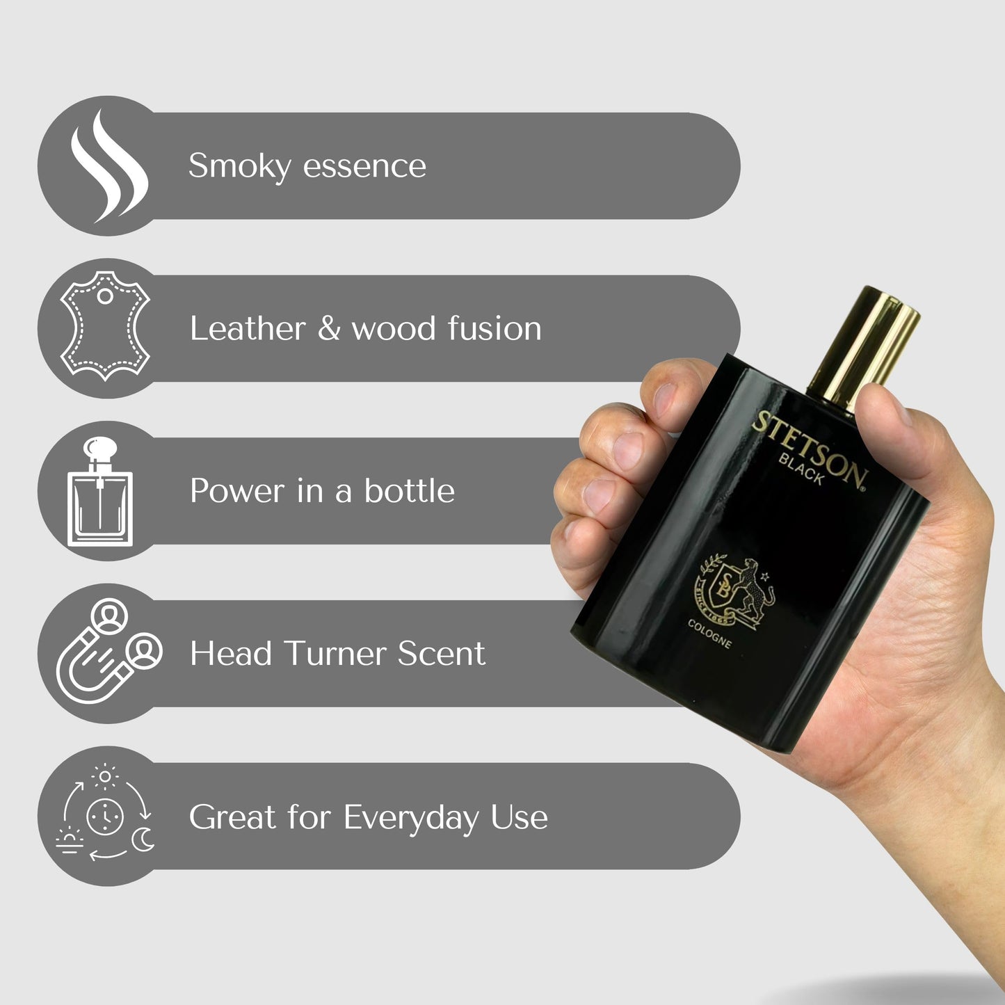 Stetson Black Cologne Spray for Men 3.4 oz