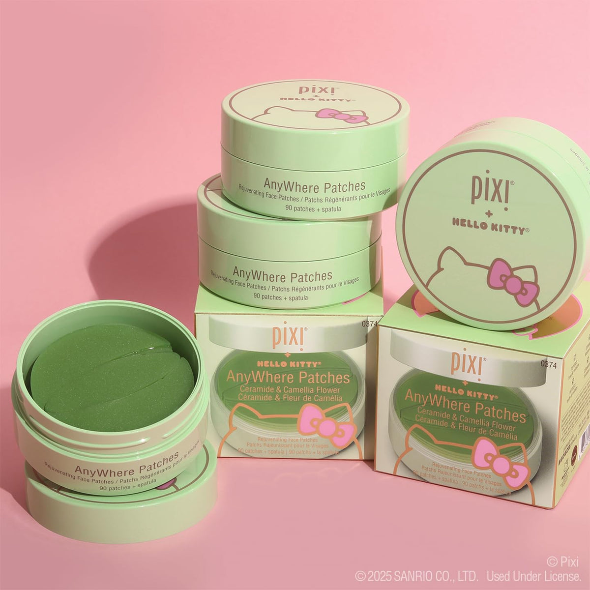Pixi + Hello Kitty AnyWhere Multipurpose Hydrogel Patches, Hyaluronic, Caffeine