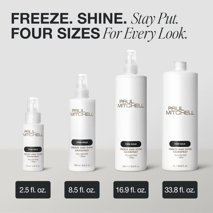 Paul Mitchell Freeze and Shine Super Hairspray, Maximum Hold, Shiny Finish Hairspray, For Coarse Hair 16.9 FL OZ