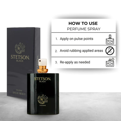 Stetson Black Cologne Spray for Men 3.4 oz