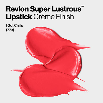 Revlon Super Lustrous Lipstick, Creamy Formula For Soft, Fuller-Looking Lips, Moisturized Feel, 773 I Got Chills, 0.15 oz