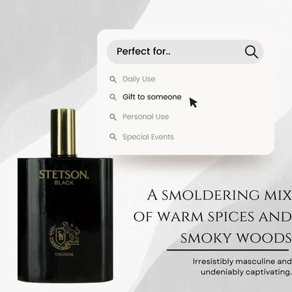 Stetson Black Cologne Spray for Men 3.4 oz