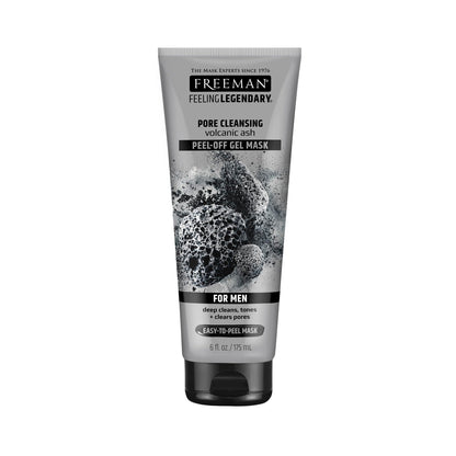 FREEMAN Pore Clearing Volcanic Ash Peel-Off Gel Facial Mask For Men, 6 fl. oz ./175 mL Tube