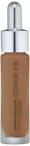 COVER FX Custom Cover Drops, Multi-Use Shade-Adjusting Liquid Foundation and Concealer Makeup, Vegan & Cruelty-Free Lightweight Skin Enhancer, 0.25 Fl Oz