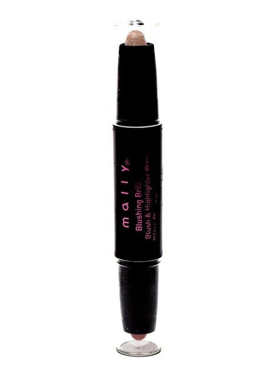 mally BLUSHING BRILLIANCE Blush & Highlighter Wand, Feisty Blush .13oz
