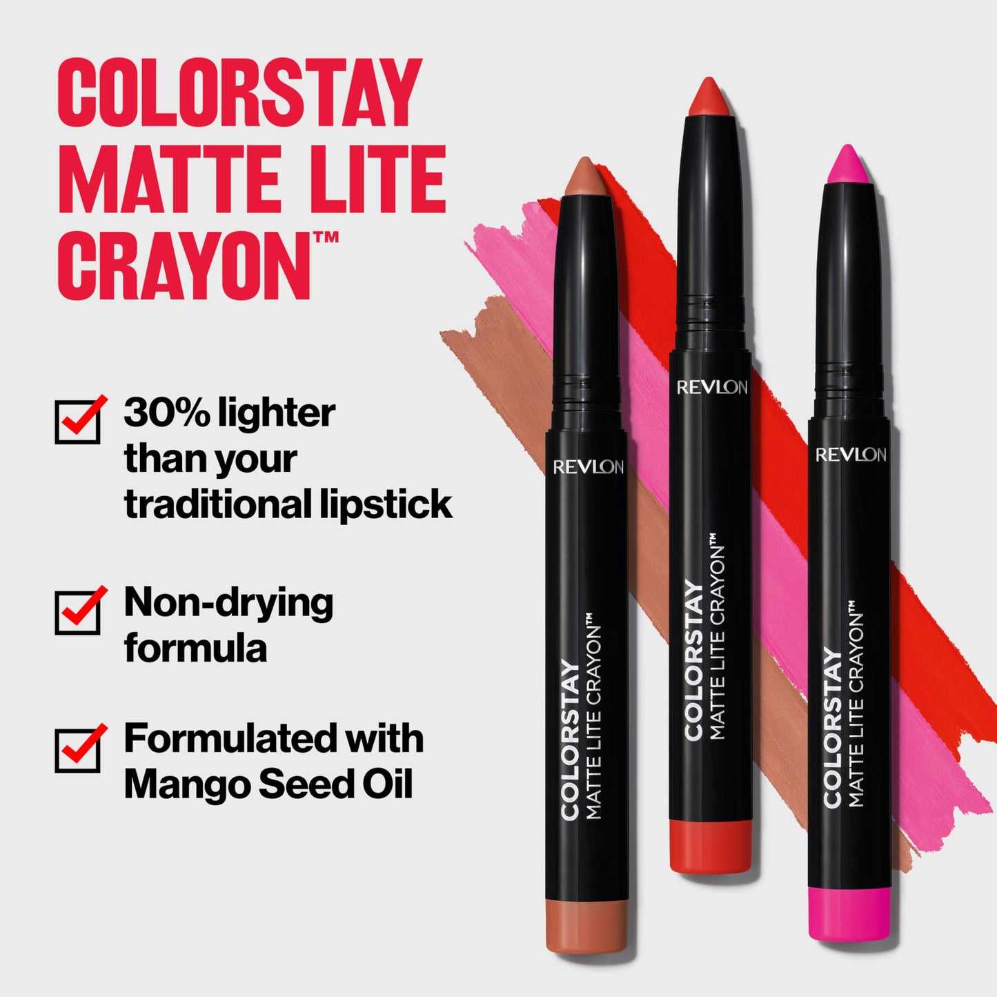 Revlon ColorStay Matte Lite Crayon Lightweight Lipstick, 004 Take Flight