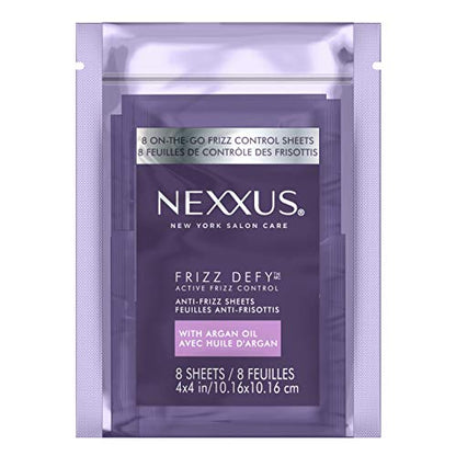 Nexxus FRIZZ DEFY Anti-Frizz Sheets with Argan Oil,  8 Sheets