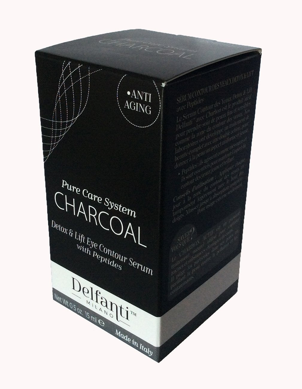 Delfanti CHARCOAL Detox & Lift Eye  Contour Serum with Peptides  .5 fl oz
