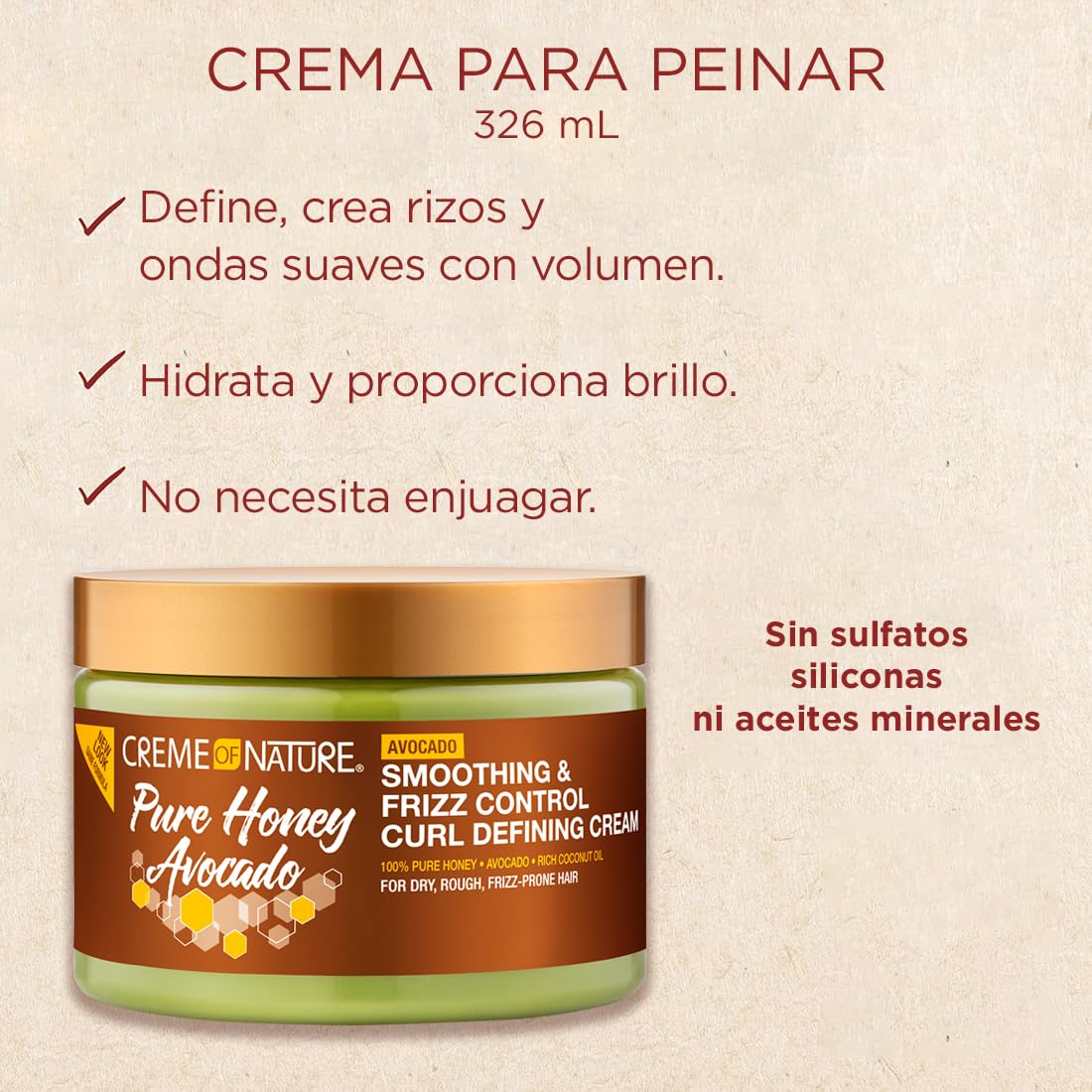 Creme of Nature Pure Honey Hair Food Honey + Avocado Curl Defining Cream 11.5 oz.