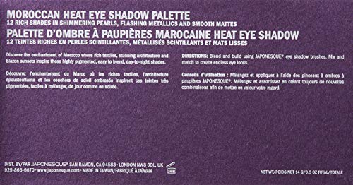 Japonesque MOROCCAN HEAT Eye Shadow Palette, 12 shades .5oz total