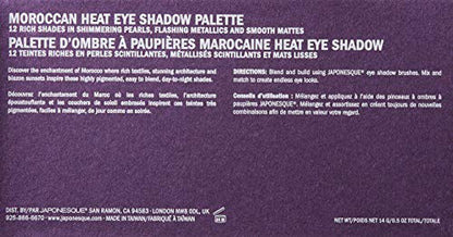 Japonesque MOROCCAN HEAT Eye Shadow Palette, 12 shades .5oz total