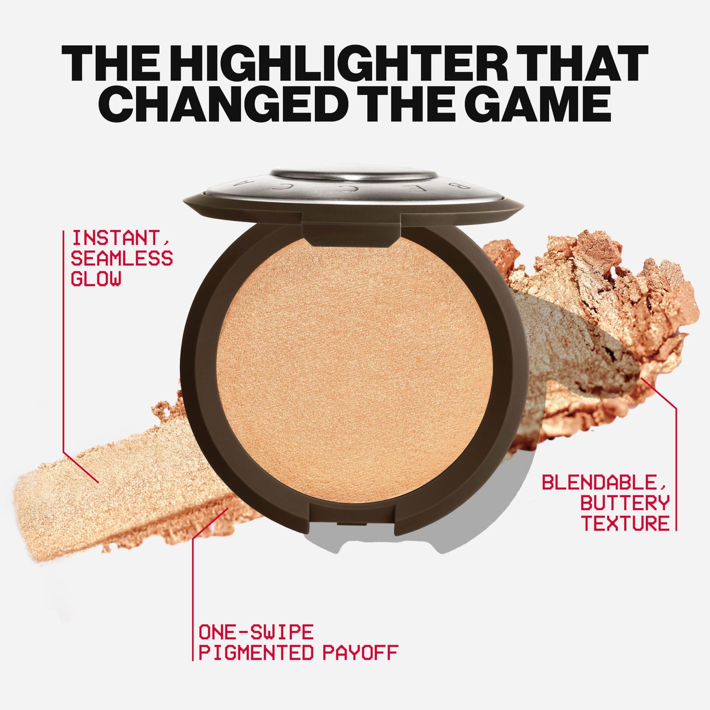 Smashbox X BECCA Shimmering Skin Perfector Pressed Highlighter | , 0.24 Ounce, Rose Quartz