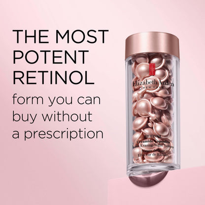 Elizabeth Arden Retinol Ceramide Capsules Line Erasing Night Serum, Anti-Aging Serum for Fine Lines and Wrinkles, Suitable for All Skin Types, 90 pc