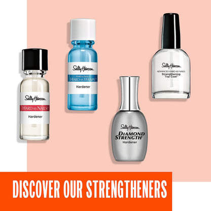 Sally Hansen Hard As Nails Hard As Wraps, Transparent, Nail Hardener, .44 Fl Oz, Nail Strengthener, Clear Nail Polish, Nail Strengthening Polish, Smooth, Protective