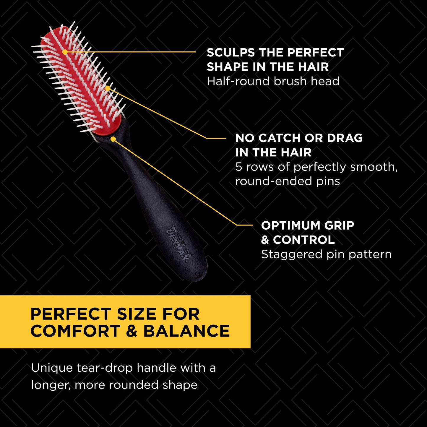 Denman Curly Hair Brush D143 -New, Box slightly  damaged