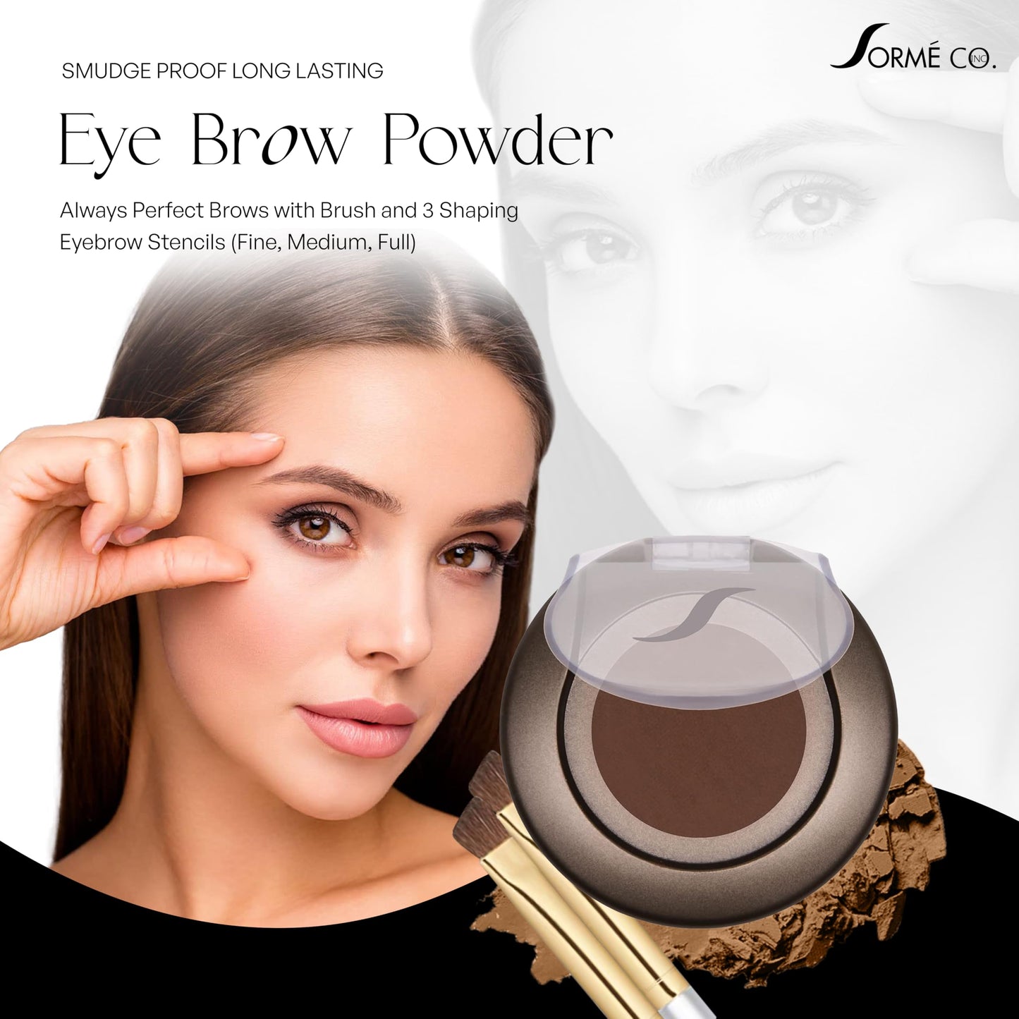SORMÉ Smudge Proof Long Lasting Eye brow Powder for Women -  Walnut