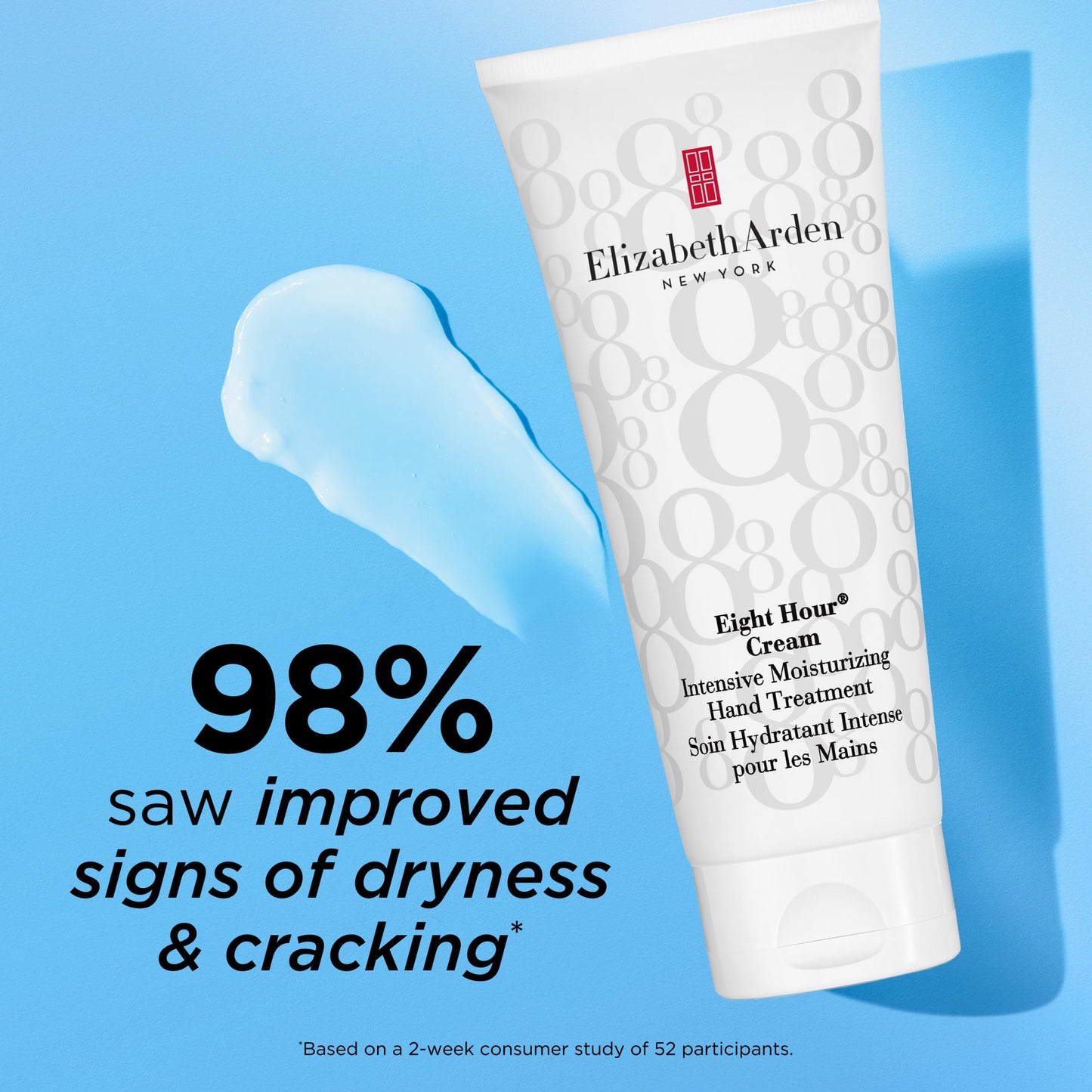 Elizabeth Arden Eight Hour Cream Intensive Moisturizing Hand Treatment, Travel Size Moisturizer, Rich Lotion for Dry, Cracked Skin, Non-Greasy, 2.3 oz