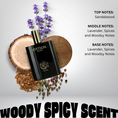 Stetson Black Cologne Spray for Men 3.4 oz