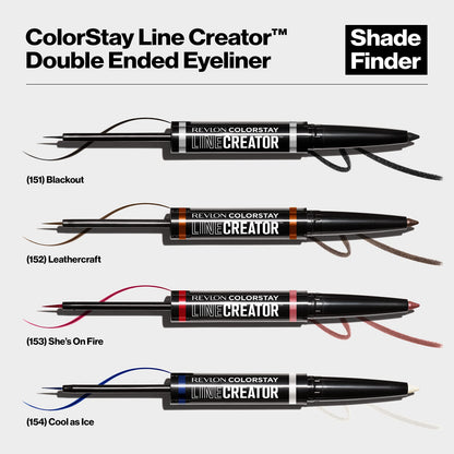 Revlon ColorStay Line Creator Waterproof Eyeliner Pencil, 153 She's On Fire, 0.004 oz