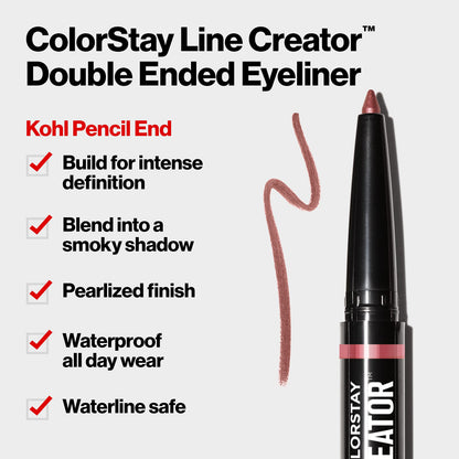 Revlon ColorStay Line Creator Waterproof Eyeliner Pencil, 153 She's On Fire, 0.004 oz