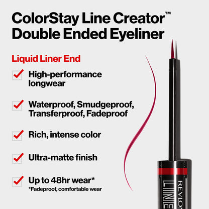 Revlon ColorStay Line Creator Waterproof Eyeliner Pencil, 153 She's On Fire, 0.004 oz