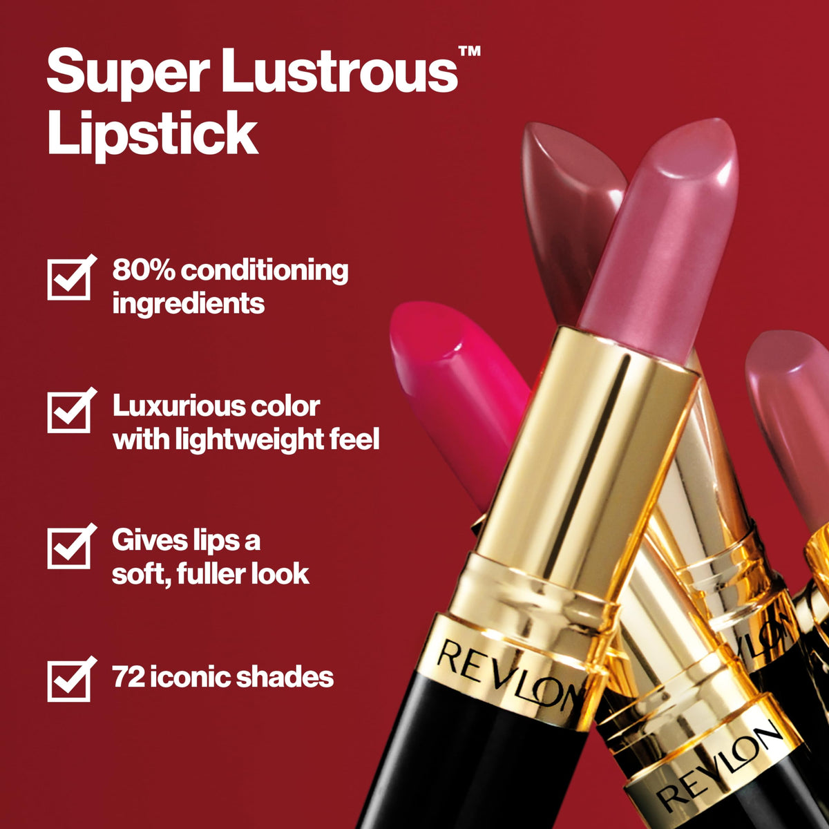 Revlon Super Lustrous Creme Lipstick, Creamy Formula, 720 Fire & Ice, 0.15 oz