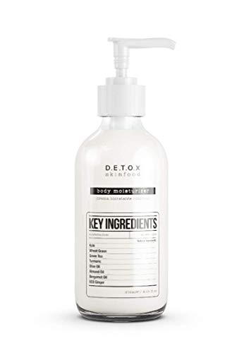 DETOX Skinfood Body Moisturizer. Kale, Wheat Grass, Green Tea, Tumeric, Olive Oil, Almond Oil, Bergamot Oil, Eco Ginger  8.45 fl oz