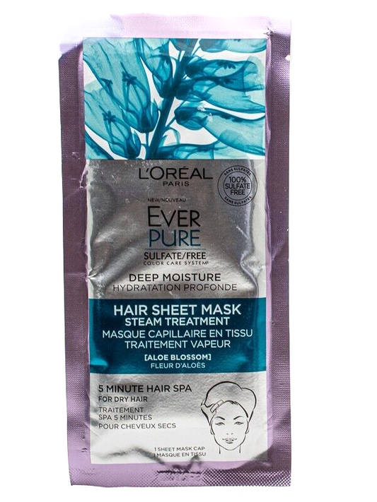 L'Oreal EverPure Deep Moisture HAIR SHEET MASK Steam Treatment