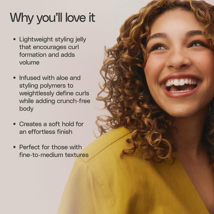 Ouidad Curl Shaper Out Of Thin Hair Curl Jelly, Crunch-Free Formula Hair Volumizer 8.5 oz
