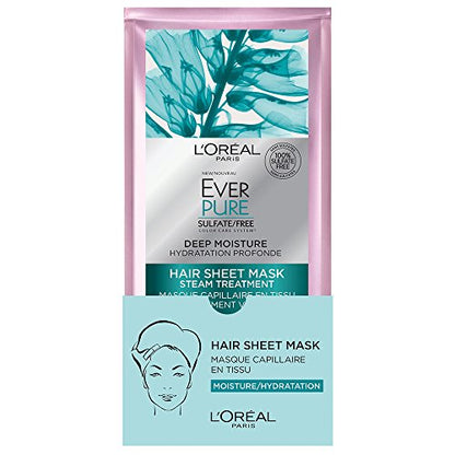 L'Oreal EverPure Deep Moisture HAIR SHEET MASK Steam Treatment