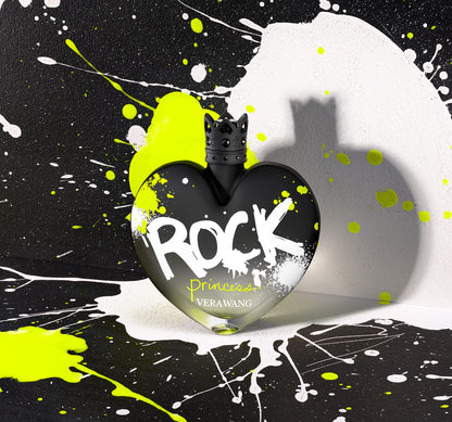 Heart-shaped perfume bottle Vera Wang Rock Princess Eau de Toilette 3.4 fl oz (Pack of 1), Notes of Peach, Jasmine, and Vanilla, Women's Fragrance, Long Lasting, Everyday Fragrance, Travel Size