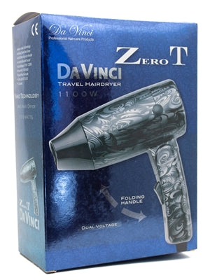Da Vinci  ZERO T 1100w Dual Voltage Hair Dryer with Folding Handle