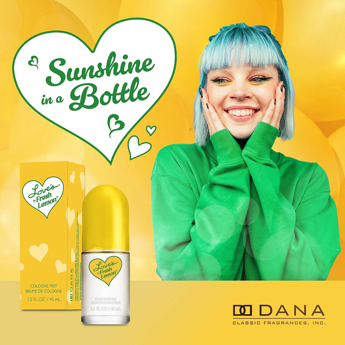 Loves Baby Soft Fresh Lemon by Dana, 1.5oz Cologne Body Mist women