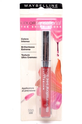 Maybelline Color Sensational, The Shine Gloss for Lips, 550 Gleaming Grenadine, Italian Package 6.8 ml