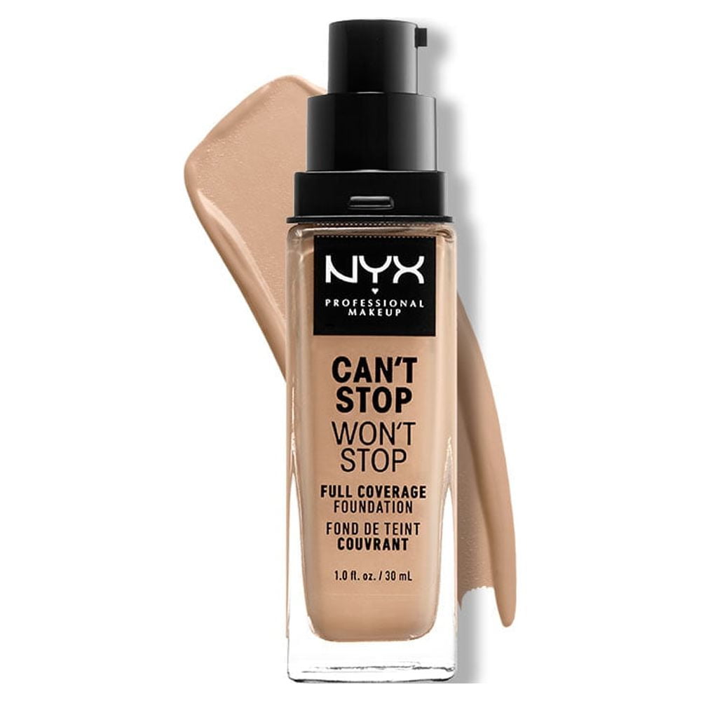 NYX Professional Makeup Can't Stop Won't Stop 24hr Full Coverage Liquid Foundation, Matte Finish, Waterproof, Medium Olive, 1 fl oz